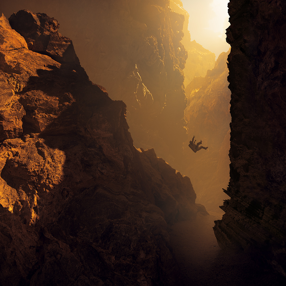 astronaut-falling-in-mars-canyon-by-michal-karcz